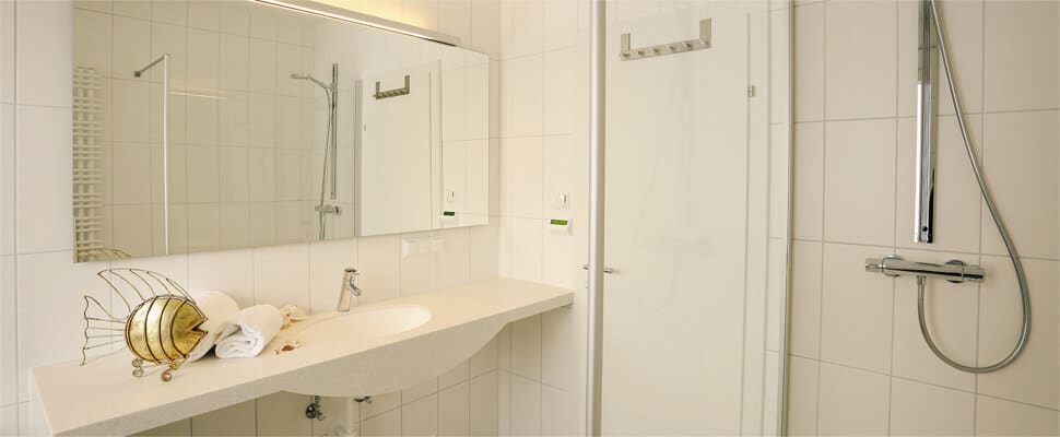 Badezimmer mit Dusche – Ferienwohnung Wörthersee
